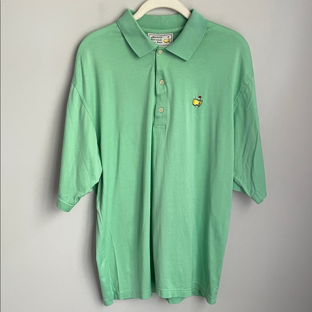 Augusta National Golf Shop Masters Mint Green Polo Embroidered Emblem Medium